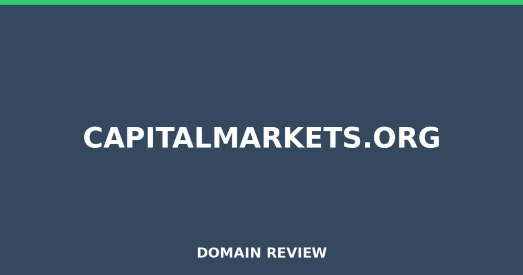 CAPITALMARKETS.ORG review 2026 - Domain review placeholder image for capitalmarkets.org