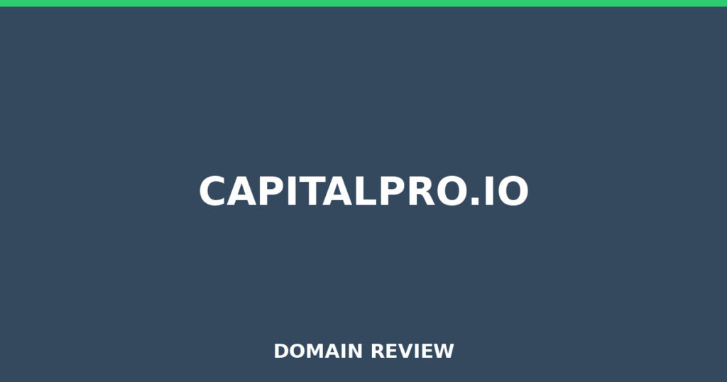 CAPITALPRO.IO review 2026 - Domain review placeholder image for capitalpro.io