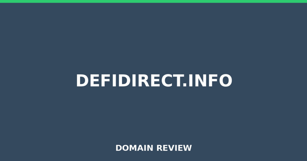 DEFIDIRECT.INFO review 2026 - Domain review placeholder image for defidirect.info