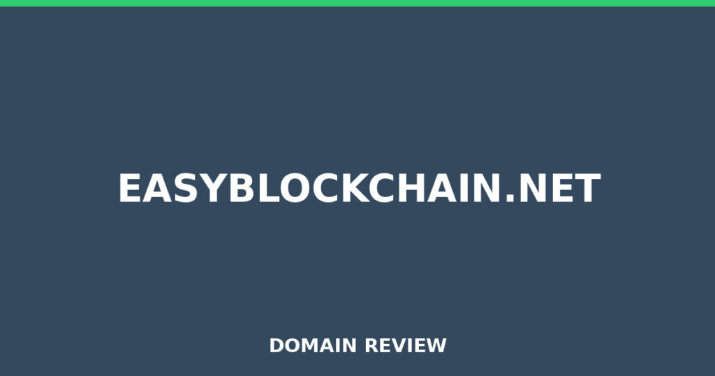 EASYBLOCKCHAIN.NET review 2026 - Domain review placeholder image for easyblockchain.net