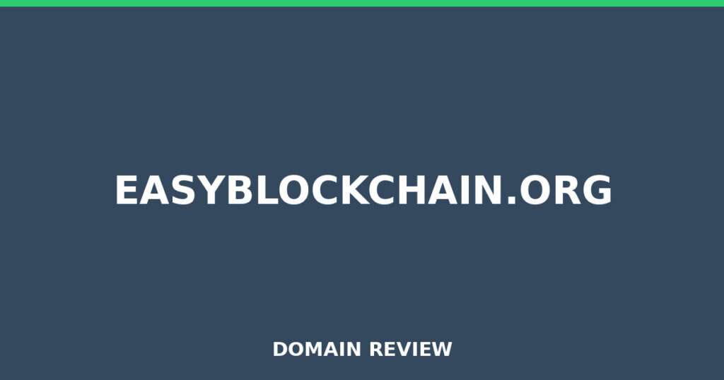 EASYBLOCKCHAIN.ORG review 2026 - Domain review placeholder image for easyblockchain.org