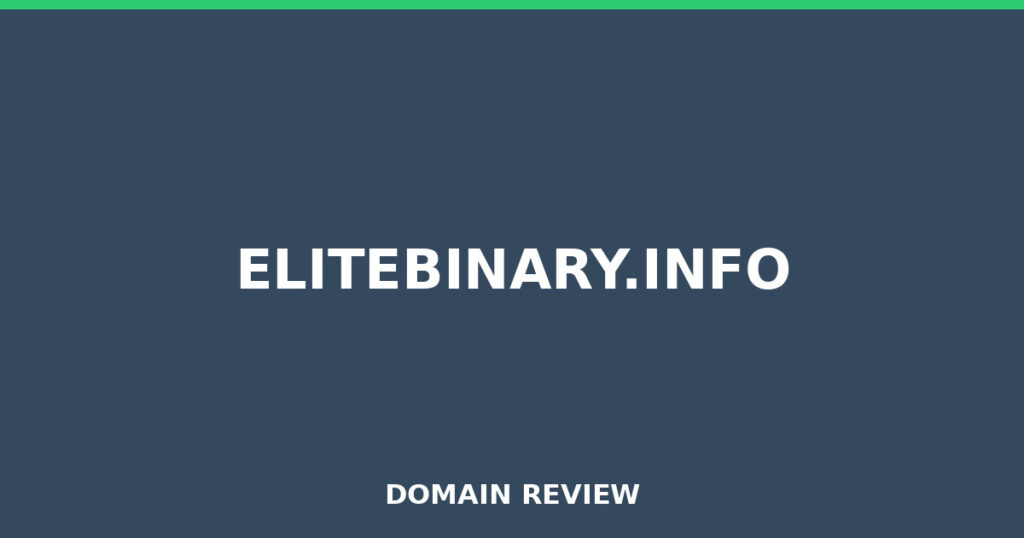 ELITEBINARY.INFO review 2026 - Domain review placeholder image for elitebinary.info