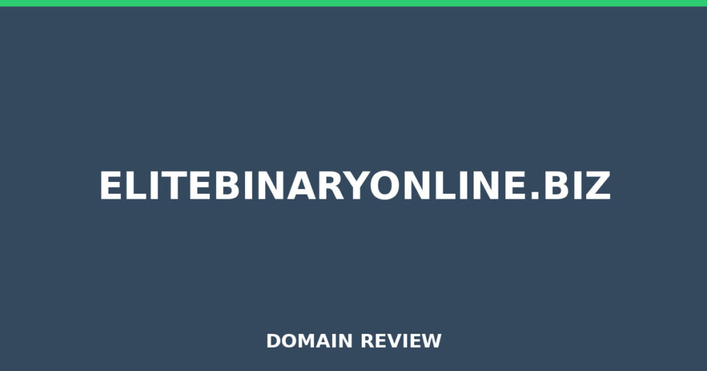ELITEBINARYONLINE.BIZ review 2026 - Domain review placeholder image for elitebinaryonline.biz