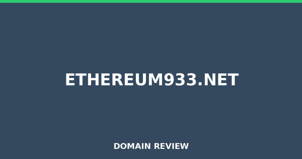 ETHEREUM933.NET review 2026 - Domain review placeholder image for ethereum933.net