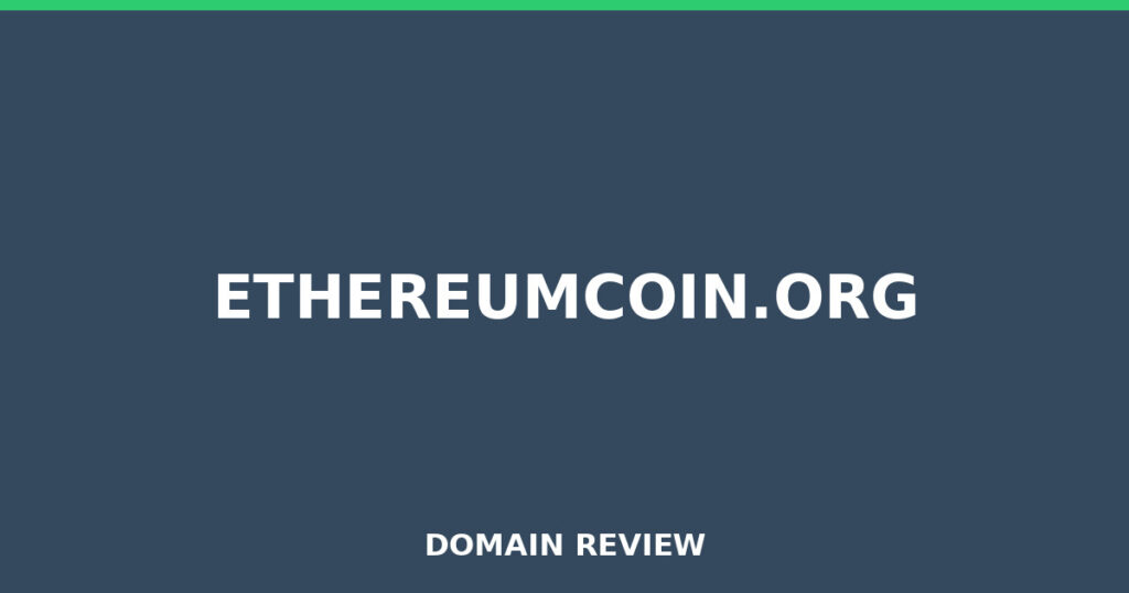 ETHEREUMCOIN.ORG review 2026 - Domain review placeholder image for ethereumcoin.org