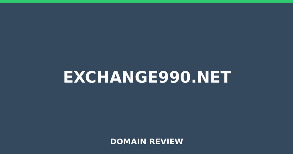 EXCHANGE990.NET review 2026 - Domain review placeholder image for exchange990.net