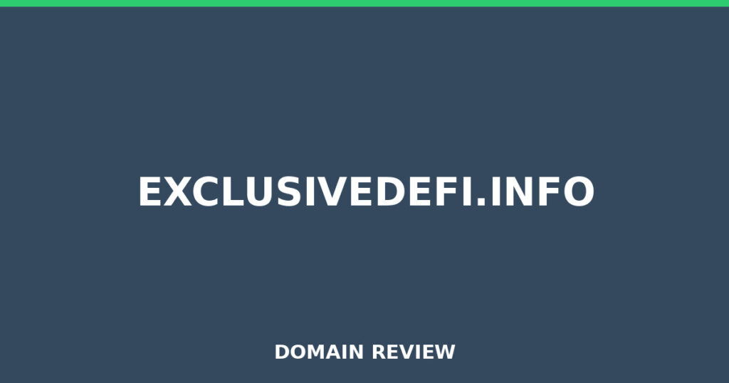 EXCLUSIVEDEFI.INFO review 2026 - Domain review placeholder image for exclusivedefi.info