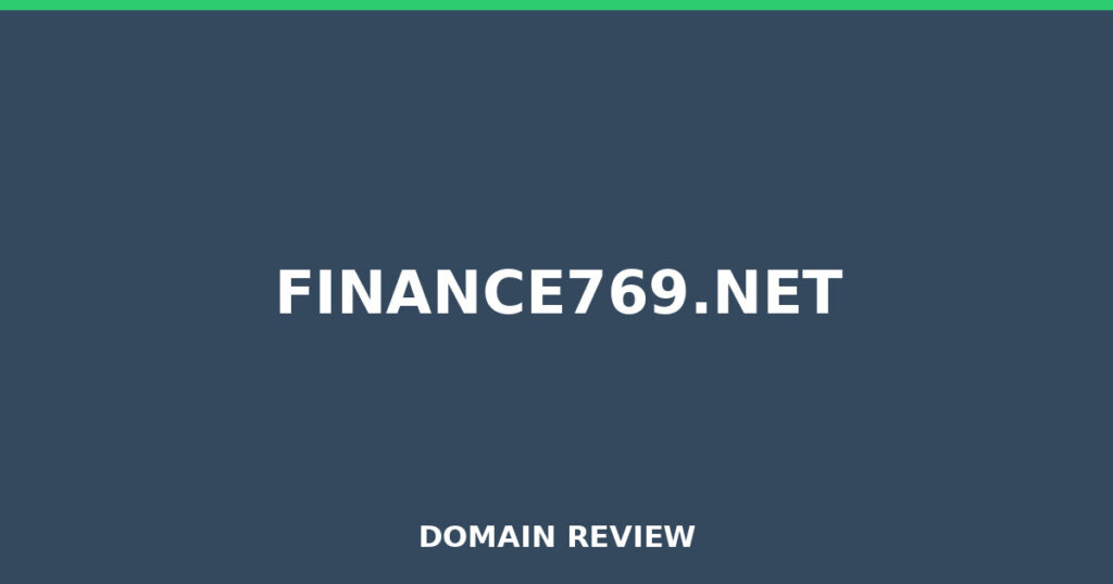 FINANCE769.NET review 2026 - Domain review placeholder image for finance769.net