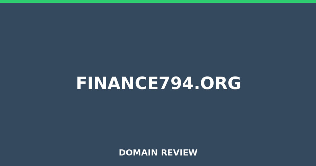 FINANCE794.ORG review 2026 - Domain review placeholder image for finance794.org