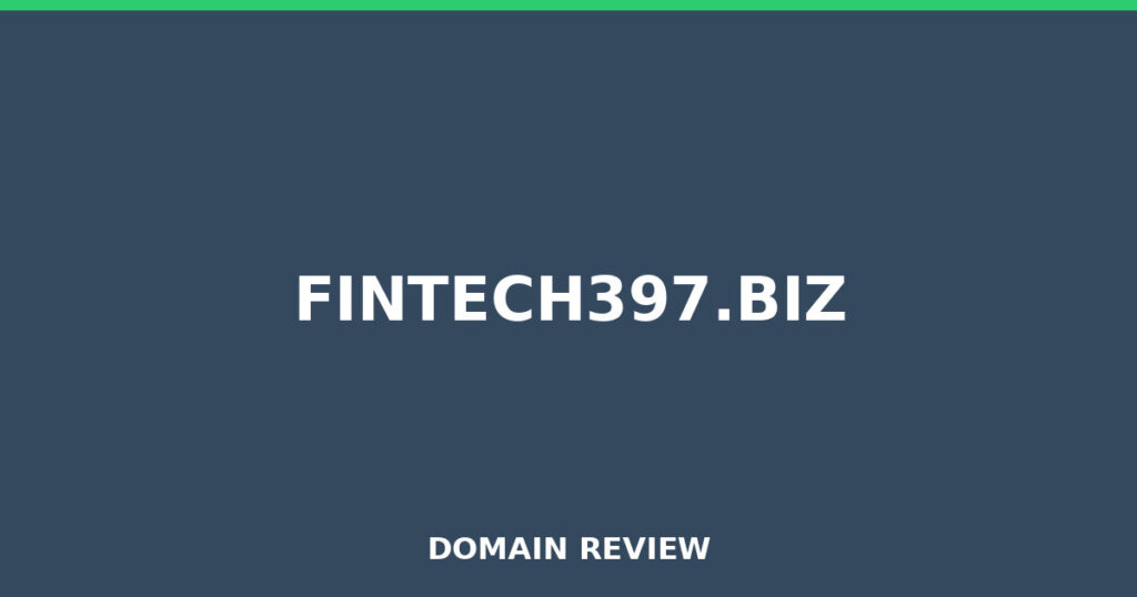 FINTECH397.BIZ review 2026 - Domain review placeholder image for fintech397.biz