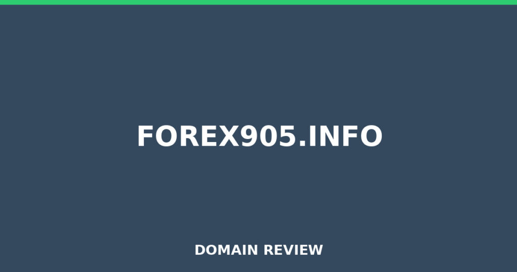 FOREX905.INFO review 2026 - Domain review placeholder image for forex905.info