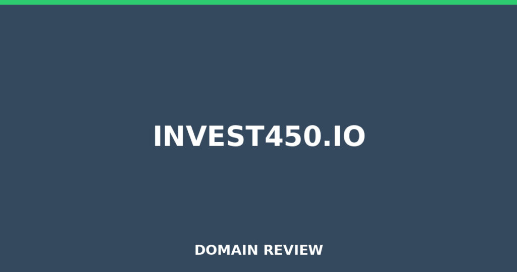 INVEST450.IO review 2026 - Domain review placeholder image for invest450.io
