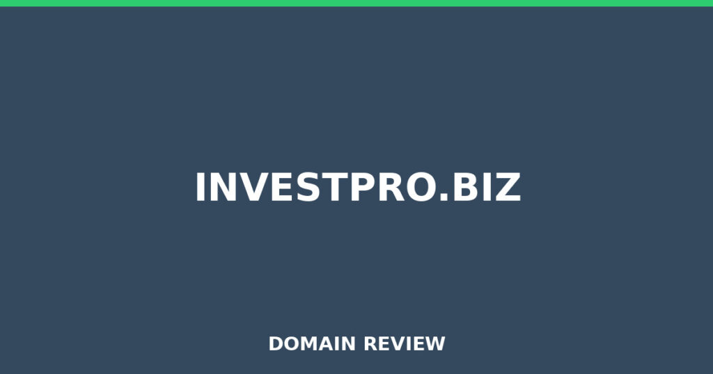 INVESTPRO.BIZ review 2026 - Domain review placeholder image for investpro.biz