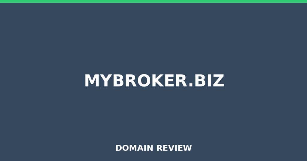 MYBROKER.BIZ review 2026 - Domain review placeholder image for mybroker.biz