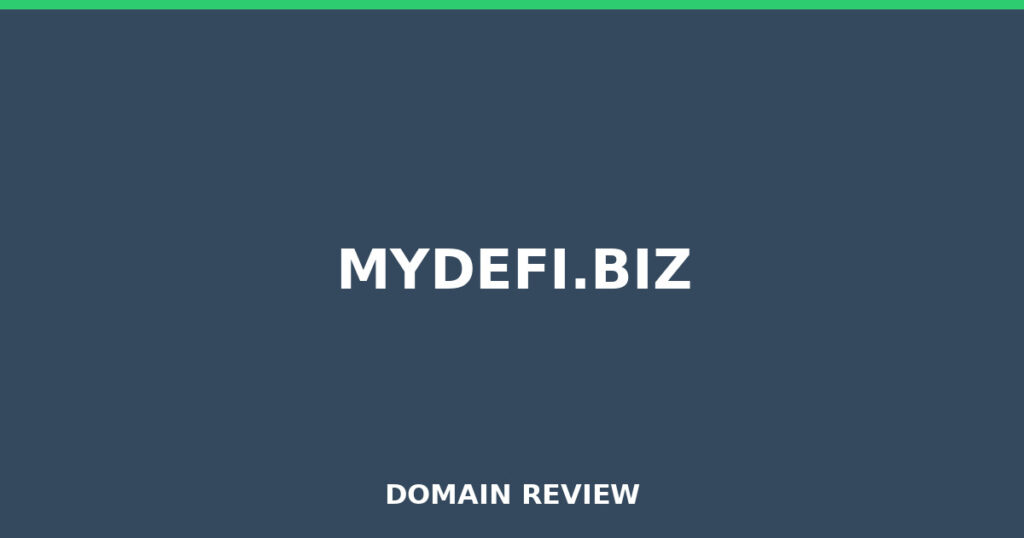 MYDEFI.BIZ review 2026 - Domain review placeholder image for mydefi.biz