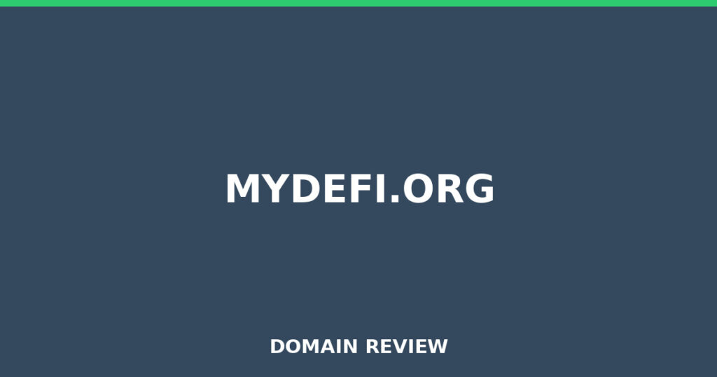 MYDEFI.ORG review 2026 - Domain review placeholder image for mydefi.org