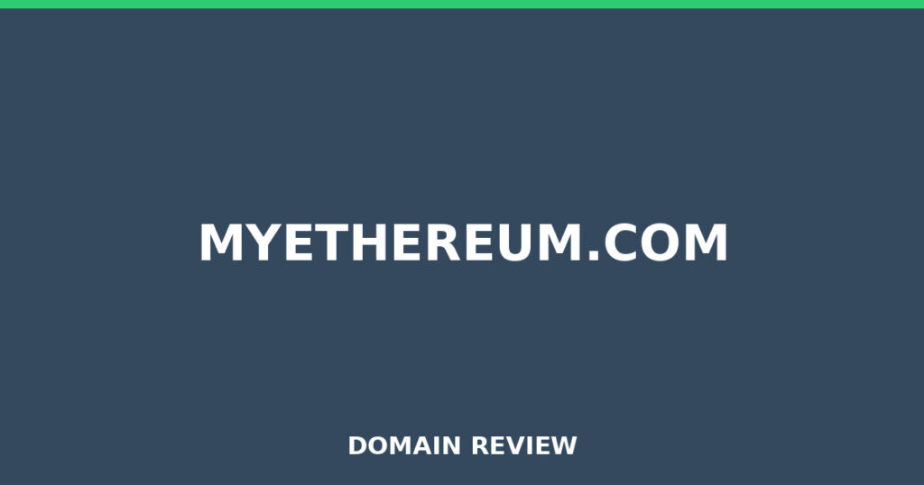 MYETHEREUM.COM review 2026 - Domain review placeholder image for myethereum.com