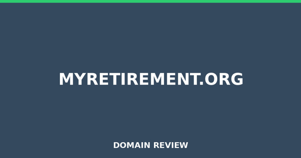 MYRETIREMENT.ORG review 2026 - Domain review placeholder image for myretirement.org