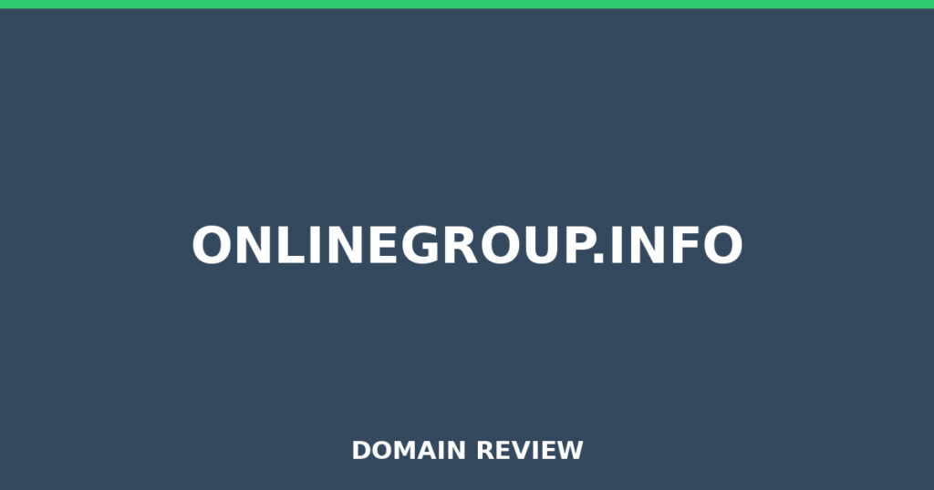 ONLINEGROUP.INFO review 2026 - Domain review placeholder image for onlinegroup.info
