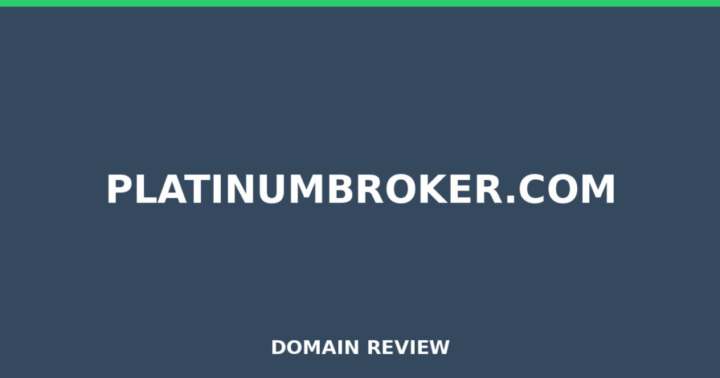 PLATINUMBROKER.COM review 2026 - Domain review placeholder image for platinumbroker.com
