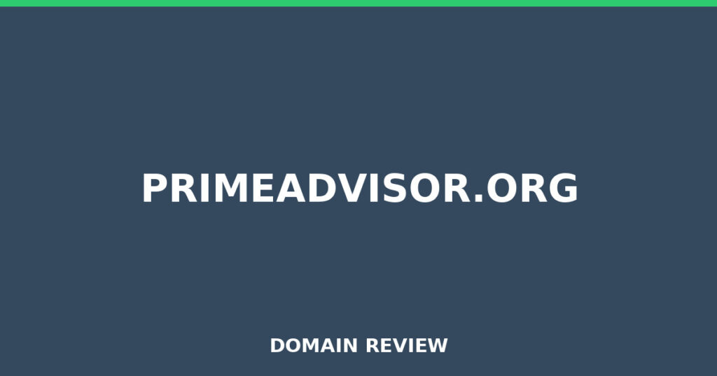 PRIMEADVISOR.ORG review 2026 - Domain review placeholder image for primeadvisor.org