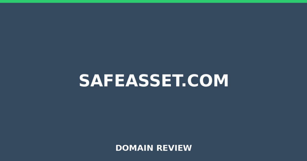 SAFEASSET.COM review 2026 - Domain review placeholder image for safeasset.com