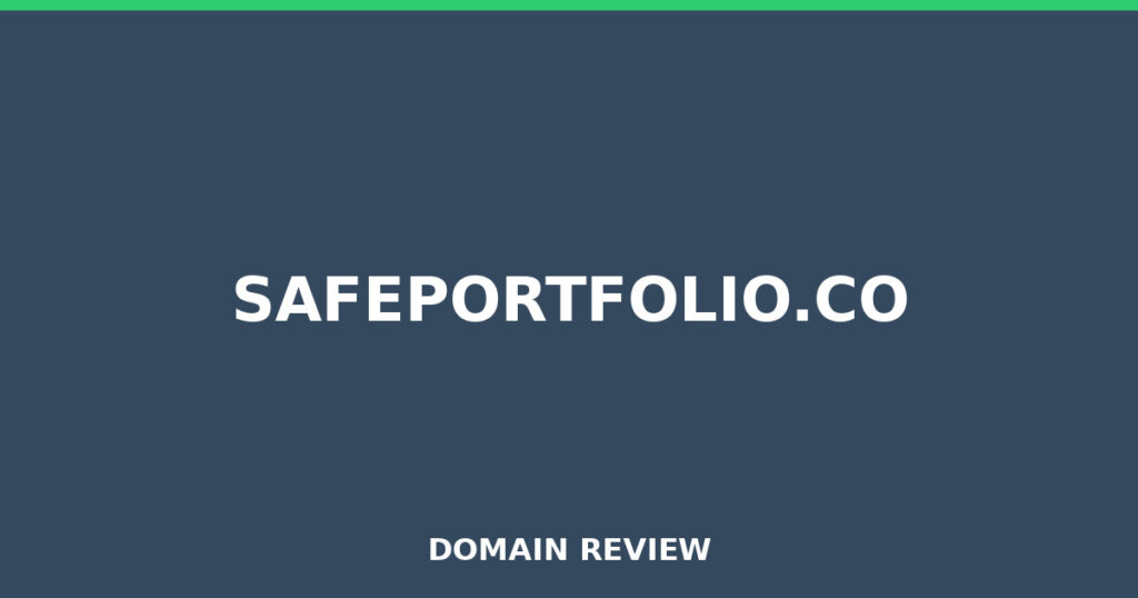 SAFEPORTFOLIO.CO review 2026 - Domain review placeholder image for safeportfolio.co