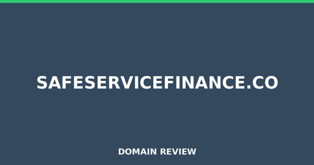 SAFESERVICEFINANCE.CO review 2026 - Domain review placeholder image for safeservicefinance.co