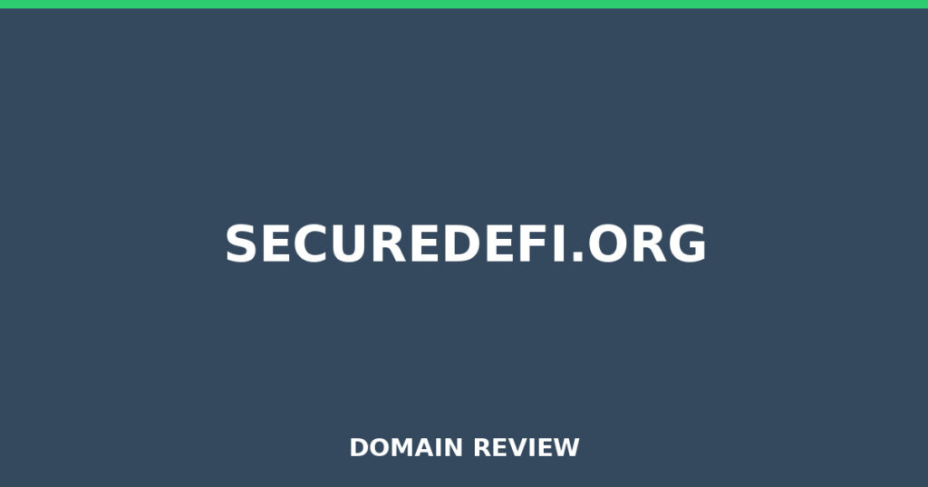 SECUREDEFI.ORG review 2026 - Domain review placeholder image for securedefi.org