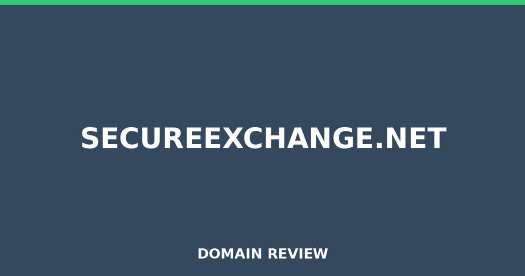 SECUREEXCHANGE.NET review 2026 - Domain review placeholder image for secureexchange.net