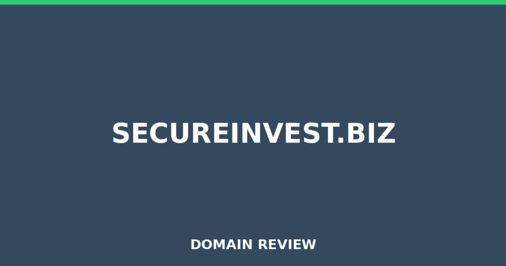 SECUREINVEST.BIZ review 2026 - Domain review placeholder image for secureinvest.biz