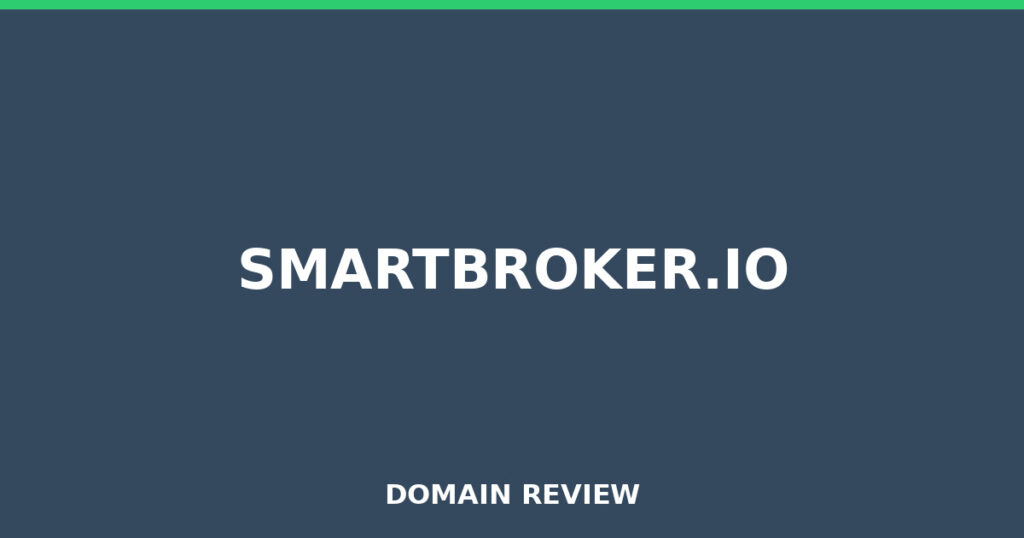 SMARTBROKER.IO review 2026 - Domain review placeholder image for smartbroker.io