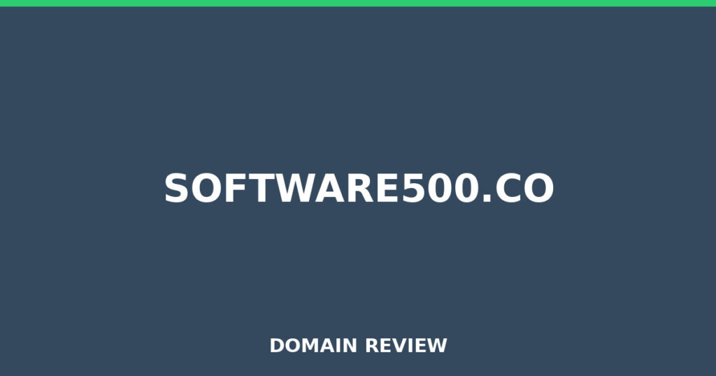 SOFTWARE500.CO review 2026 - Domain review placeholder image for software500.co