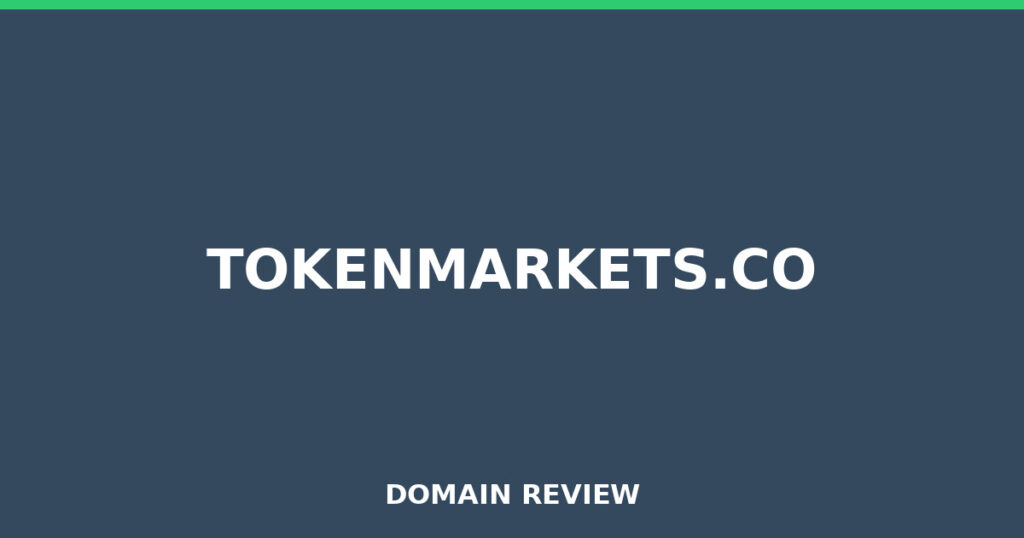 TOKENMARKETS.CO review 2026 - Domain review placeholder image for tokenmarkets.co