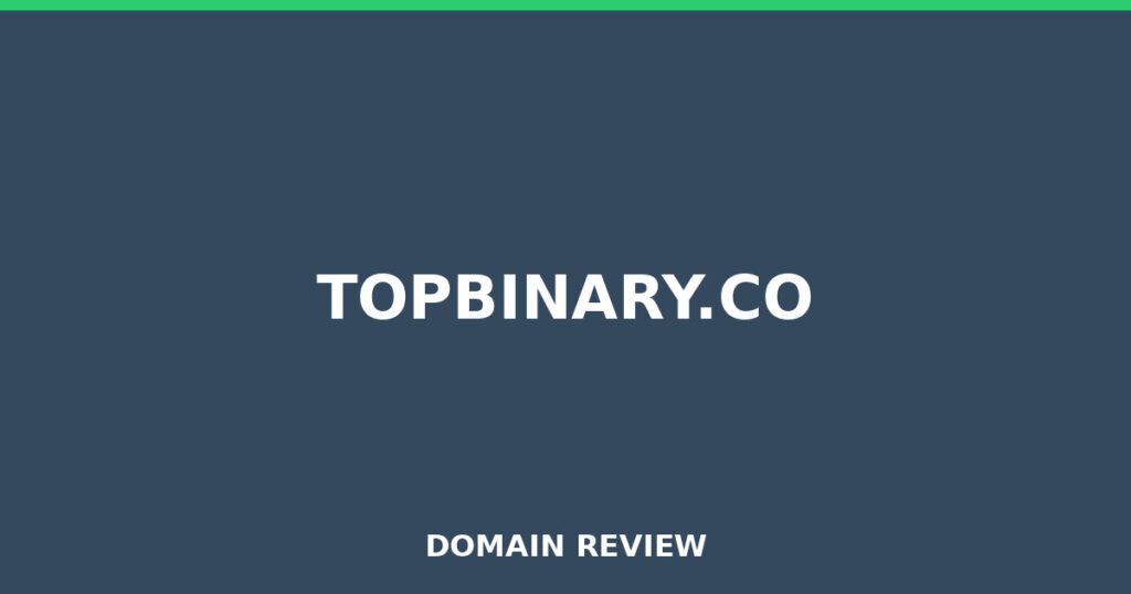TOPBINARY.CO review 2026 - Domain review placeholder image for topbinary.co