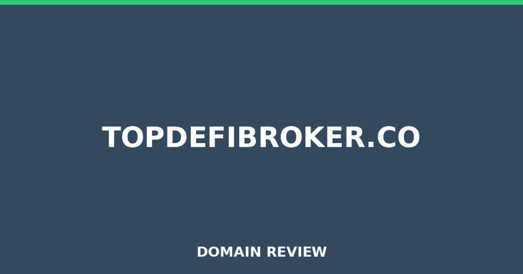TOPDEFIBROKER.CO review 2026 - Domain review placeholder image for topdefibroker.co