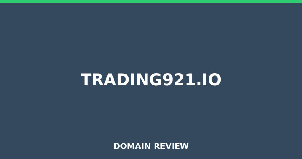TRADING921.IO review 2026 - Domain review placeholder image for trading921.io