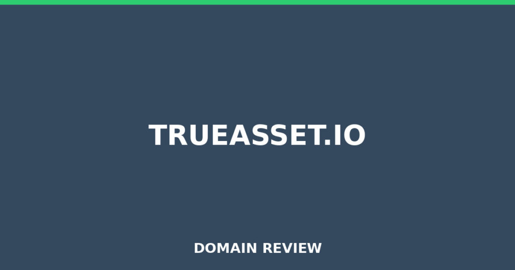 TRUEASSET.IO review 2026 - Domain review placeholder image for trueasset.io