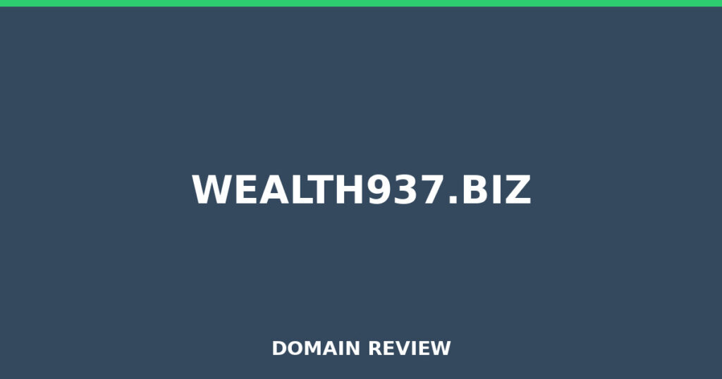 WEALTH937.BIZ review 2026 - Domain review placeholder image for wealth937.biz