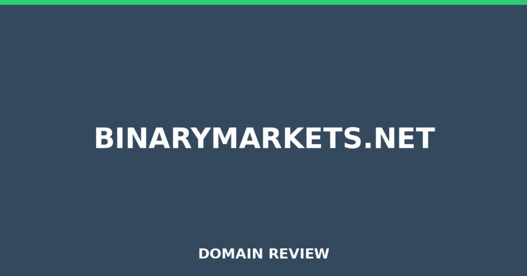 BINARYMARKETS.NET review 2026 - Domain review placeholder image for binarymarkets.net
