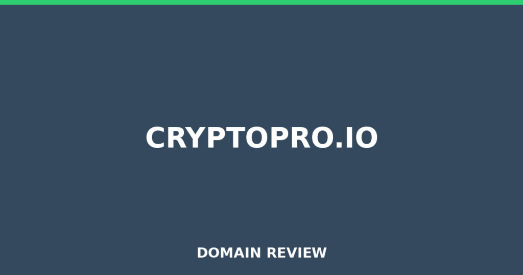 CRYPTOPRO.IO review 2026 - Domain review placeholder image for cryptopro.io