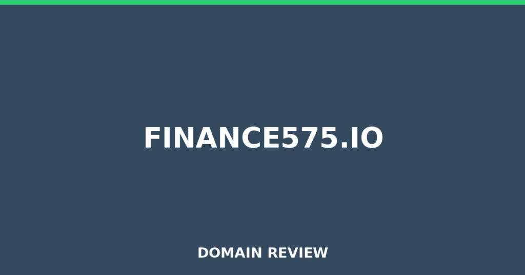 FINANCE575.IO review 2026 - Domain review placeholder image for finance575.io