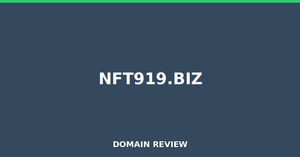 NFT919.BIZ review 2026 - Domain review placeholder image for nft919.biz
