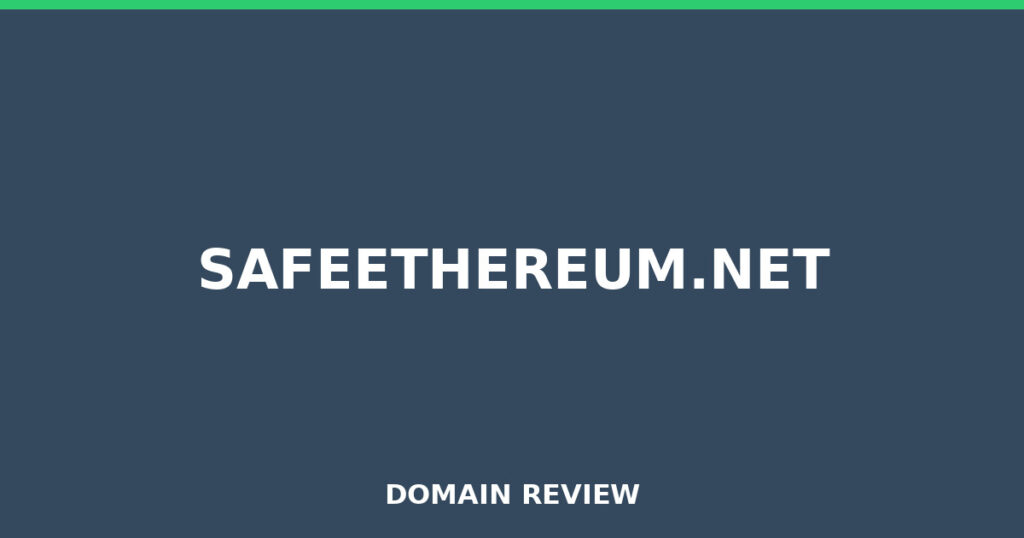 SAFEETHEREUM.NET review 2026 - Domain review placeholder image for safeethereum.net