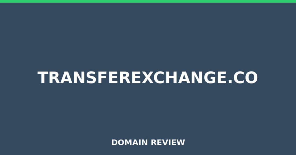TRANSFEREXCHANGE.CO review 2026 - Domain review placeholder image for transferexchange.co